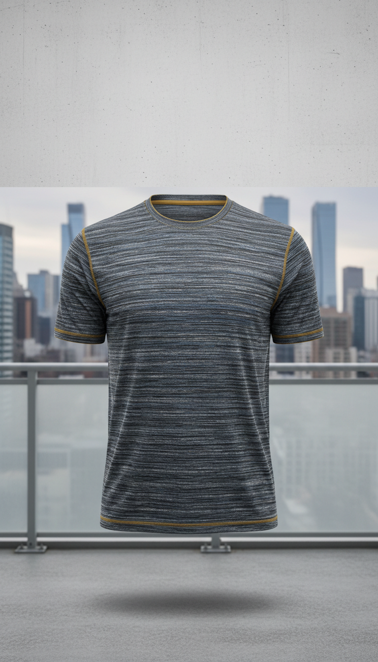 Concrete mist moisture-wicking base layer tee