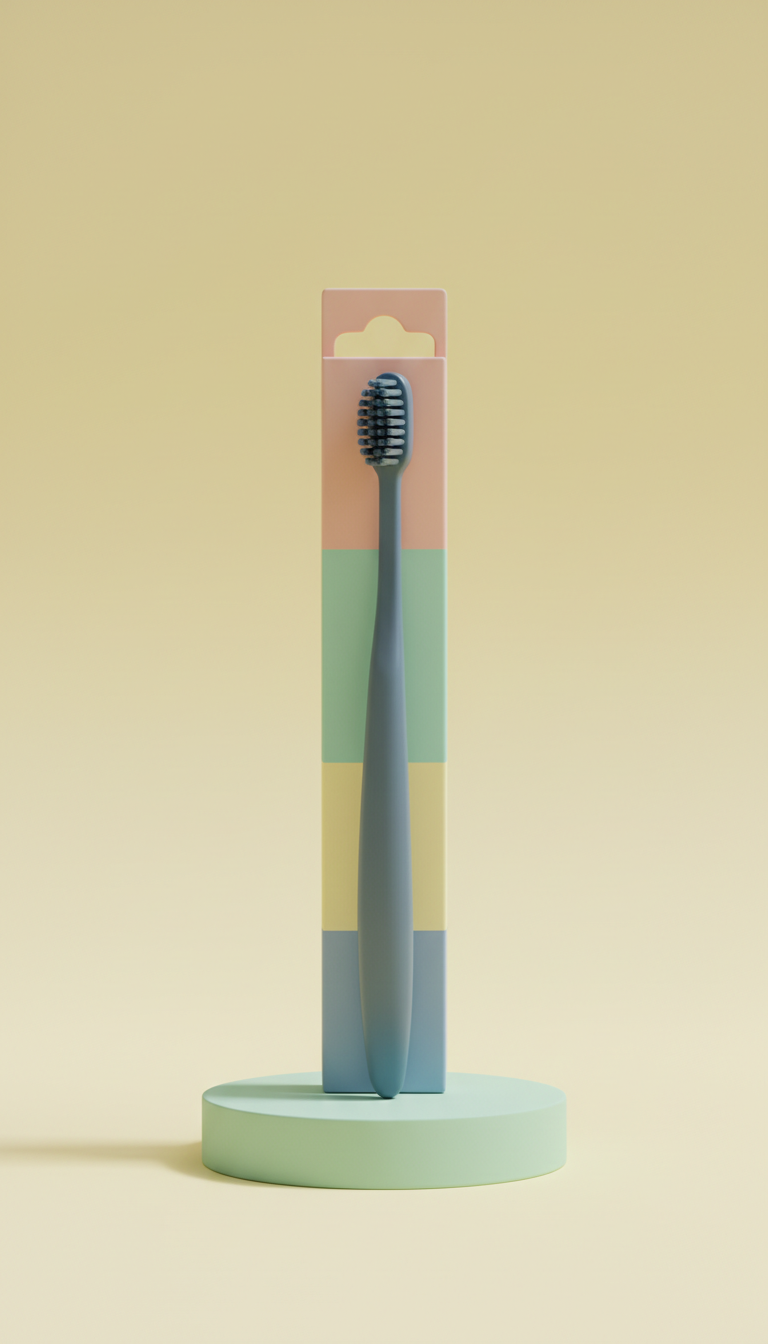 Slate Blue Toothbrush With Matte Packaging