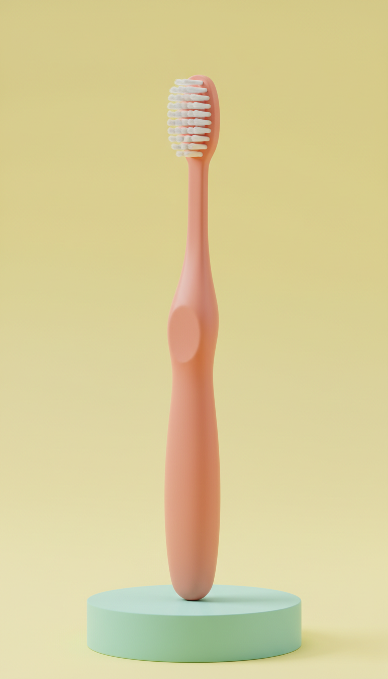 Coral Peach Soft-Touch Toothbrush