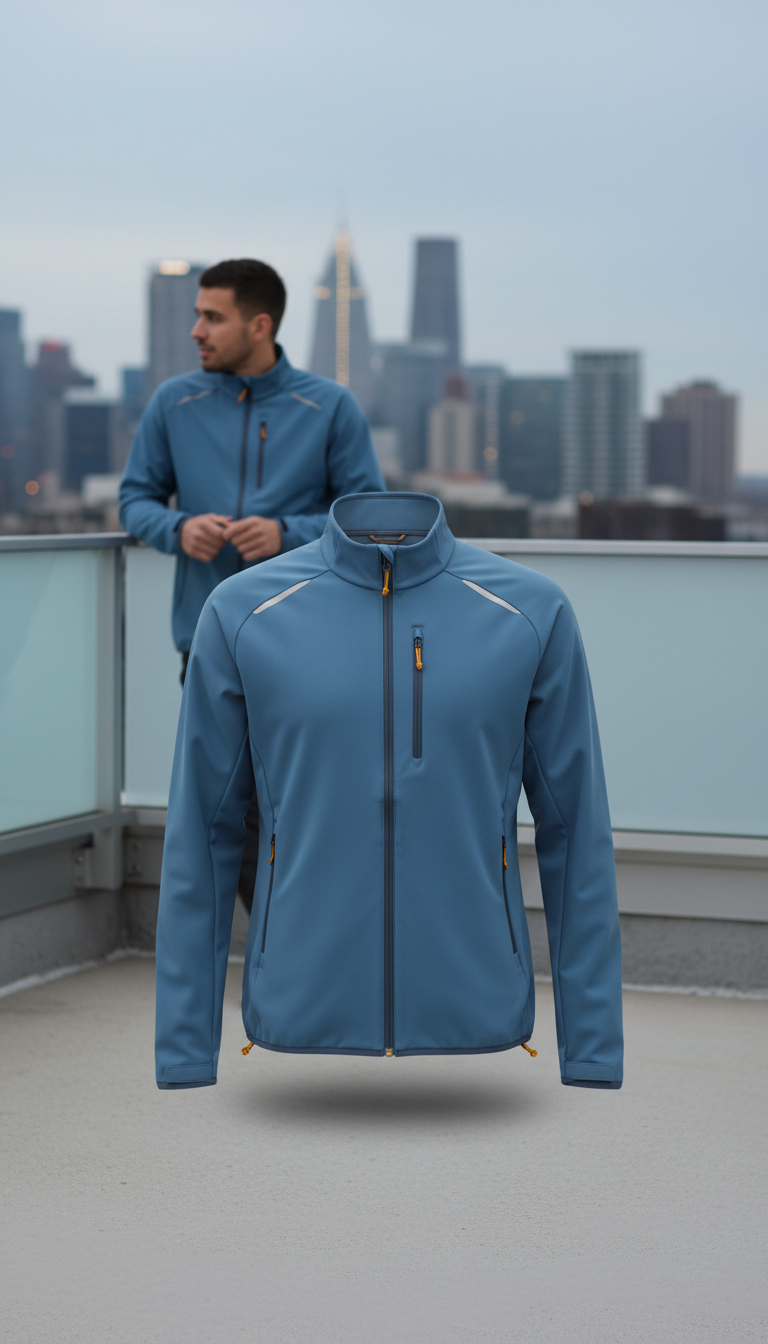 Skyline blue technical running jacket